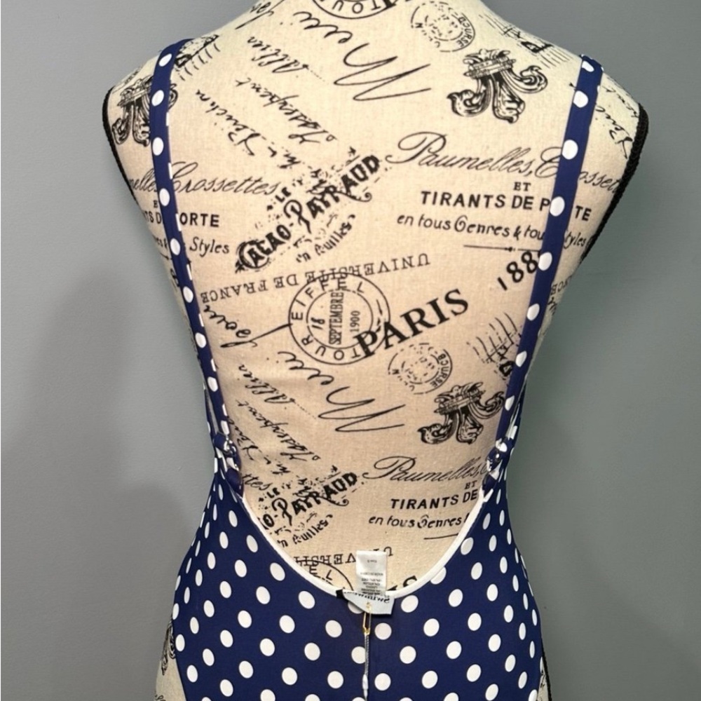 Navy Polka Dot Women's One Piece Swimsuit